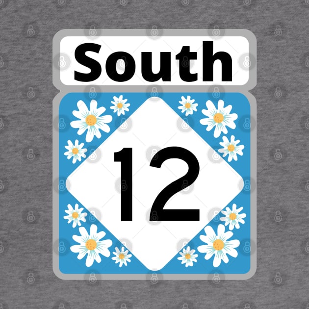 Highway 12 South Blue with Daisies by Trent Tides